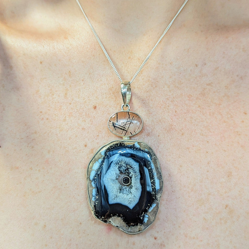 Aglaea – Agate and Rutilated Quartz