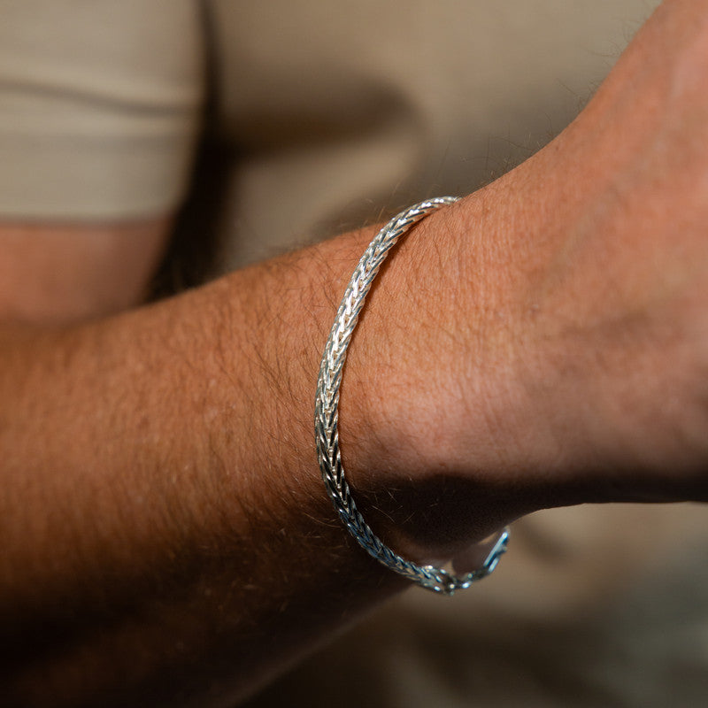 Unisex Silver Bracelet – 21cm x 6mm