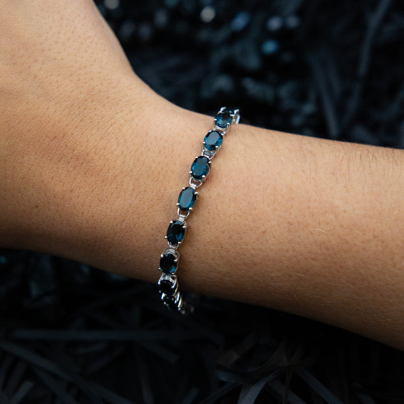 Oval Tennis Bracelet – London Blue Topaz