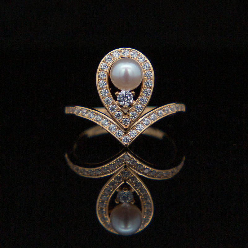 Ingrid Gold Set – Pearls & CZ's