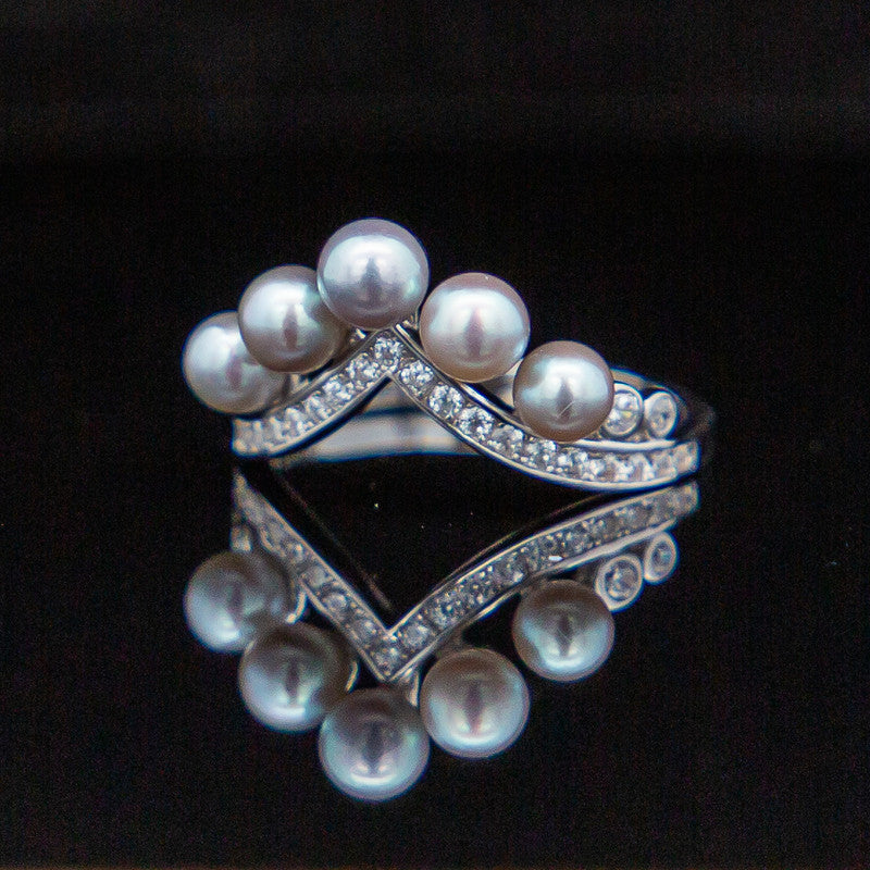 Ingrid Silver Set – Pearls & CZ's
