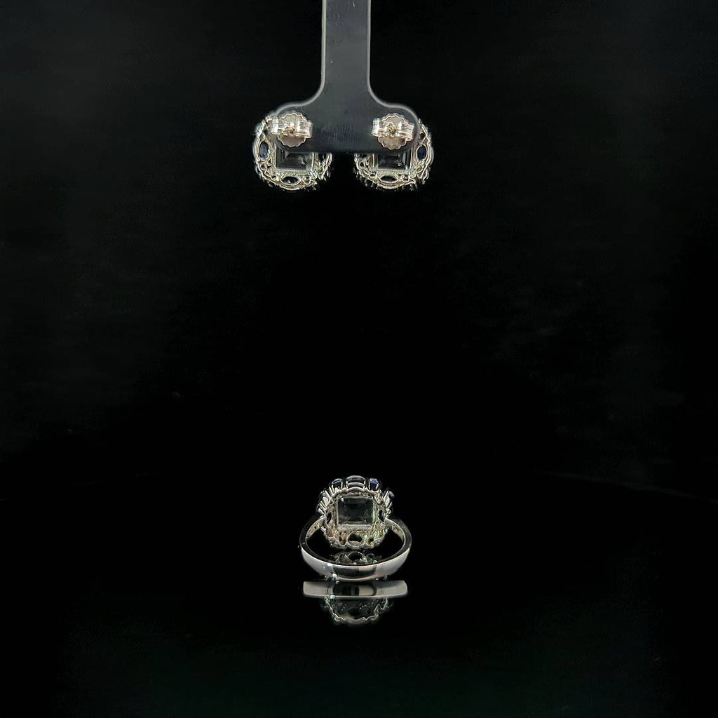 Ramona – White Topaz and Blue Sapphires