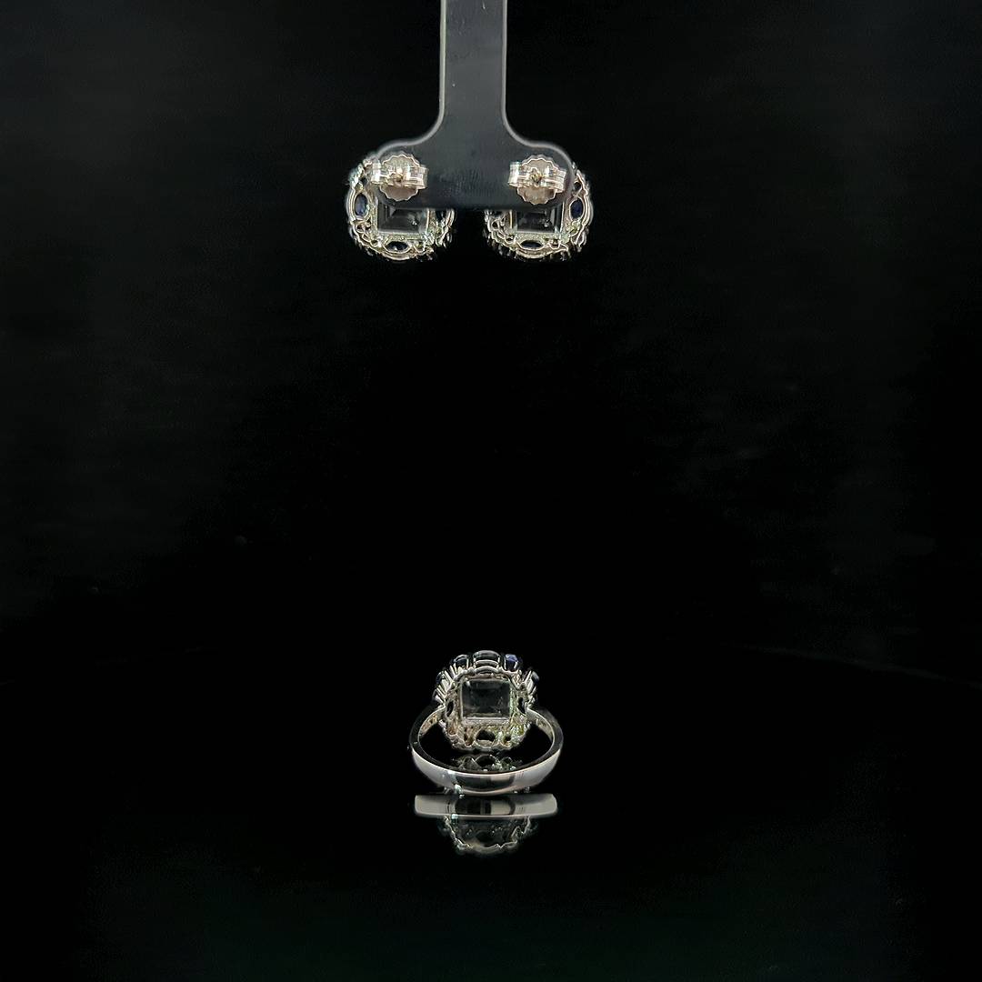 Ramona – White Topaz and Blue Sapphires