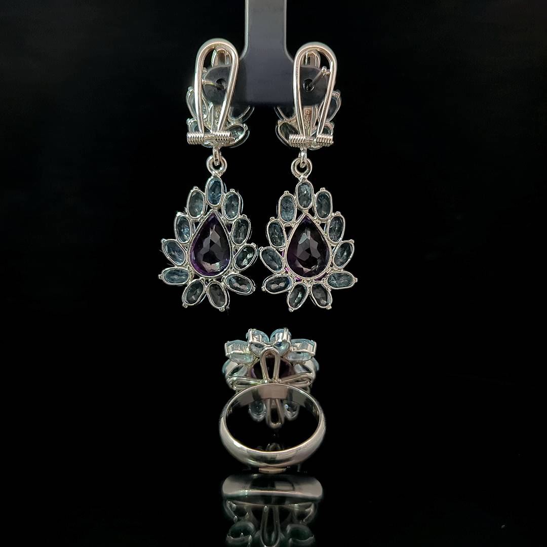 Tacita – Amethyst and Sky Blue Topaz