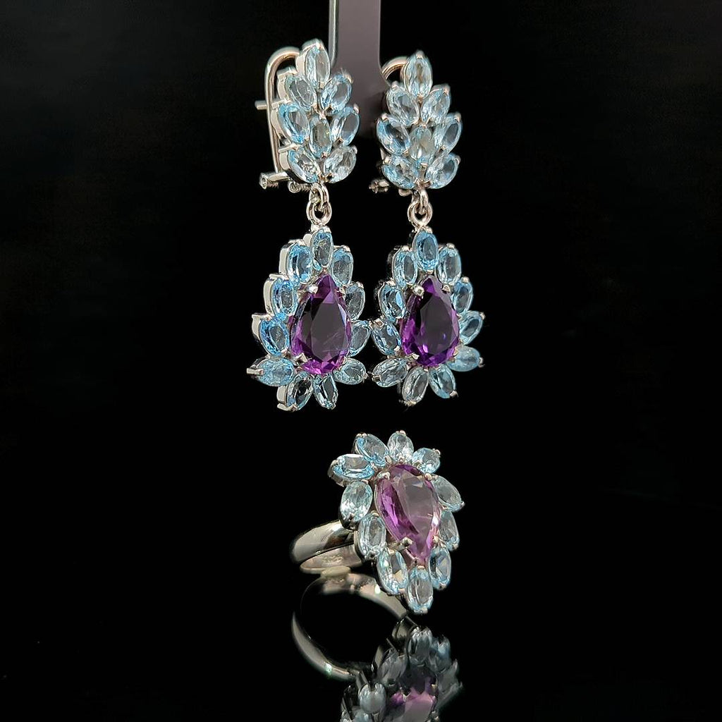 Tacita – Amethyst and Sky Blue Topaz