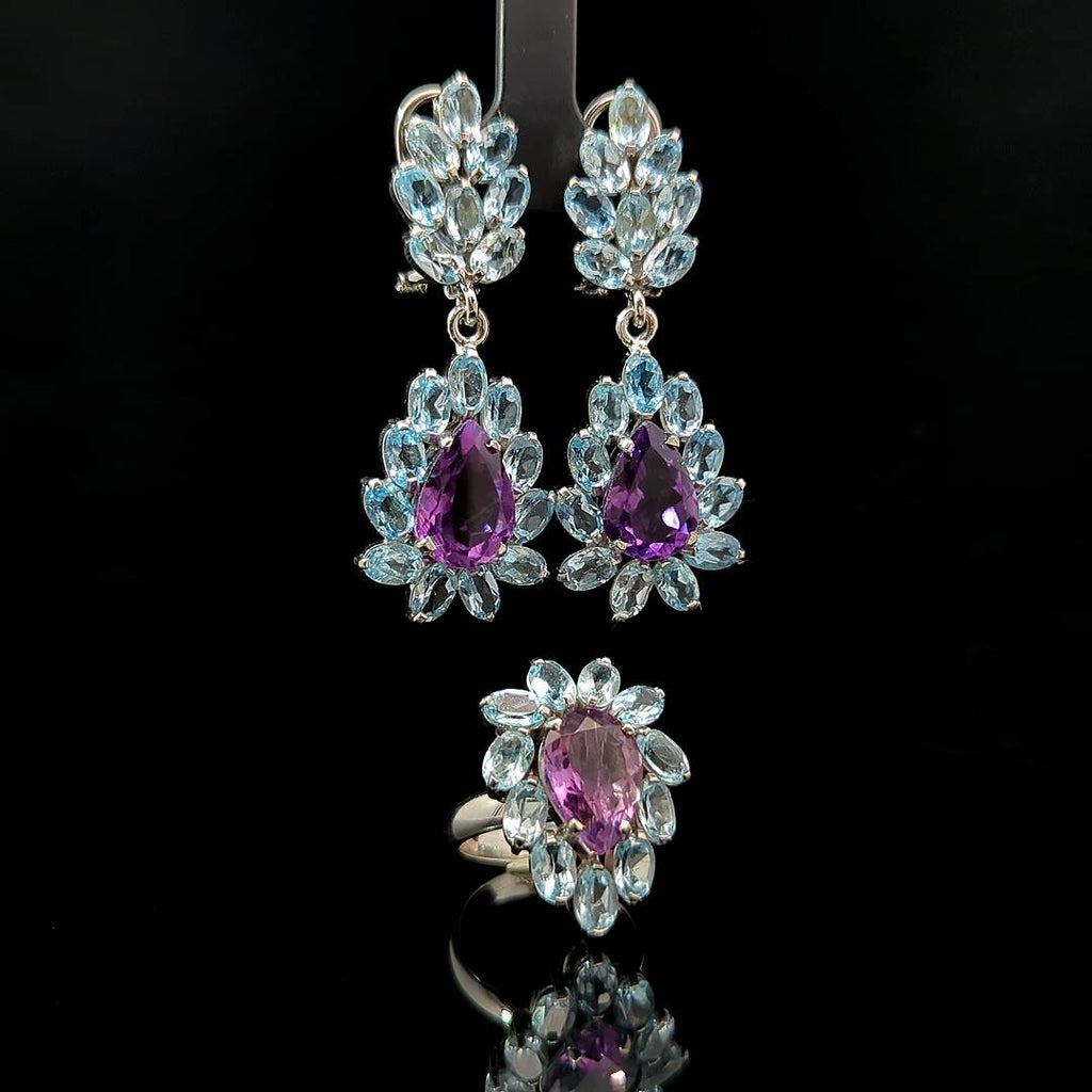 Tacita – Amethyst and Sky Blue Topaz