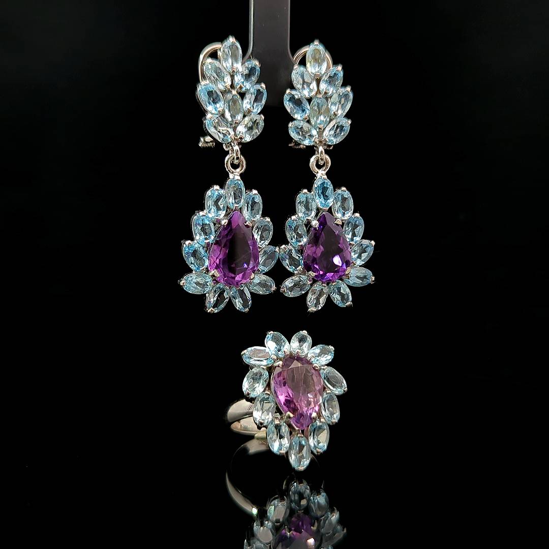 Tacita – Amethyst and Sky Blue Topaz