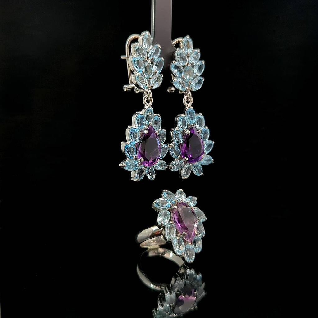 Tacita – Amethyst and Sky Blue Topaz