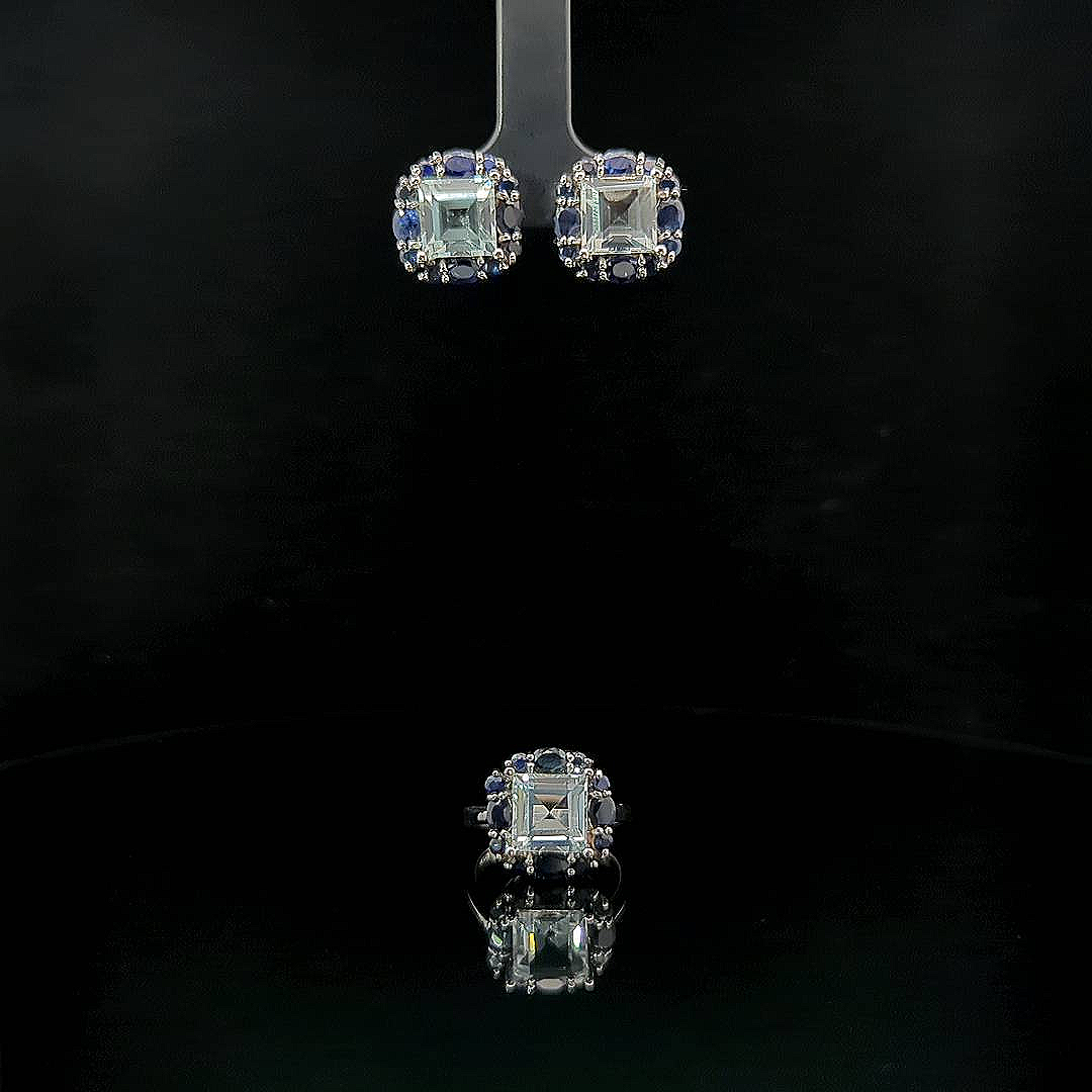 Ramona – White Topaz and Blue Sapphires