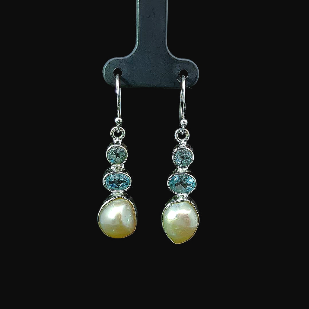 Sunstra – Sky Blue Topaz and Fresh Water Pearls
