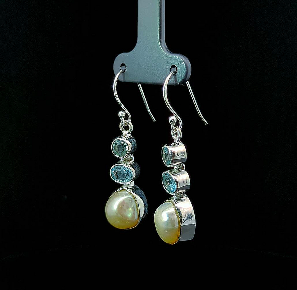 Sunstra – Sky Blue Topaz and Fresh Water Pearls
