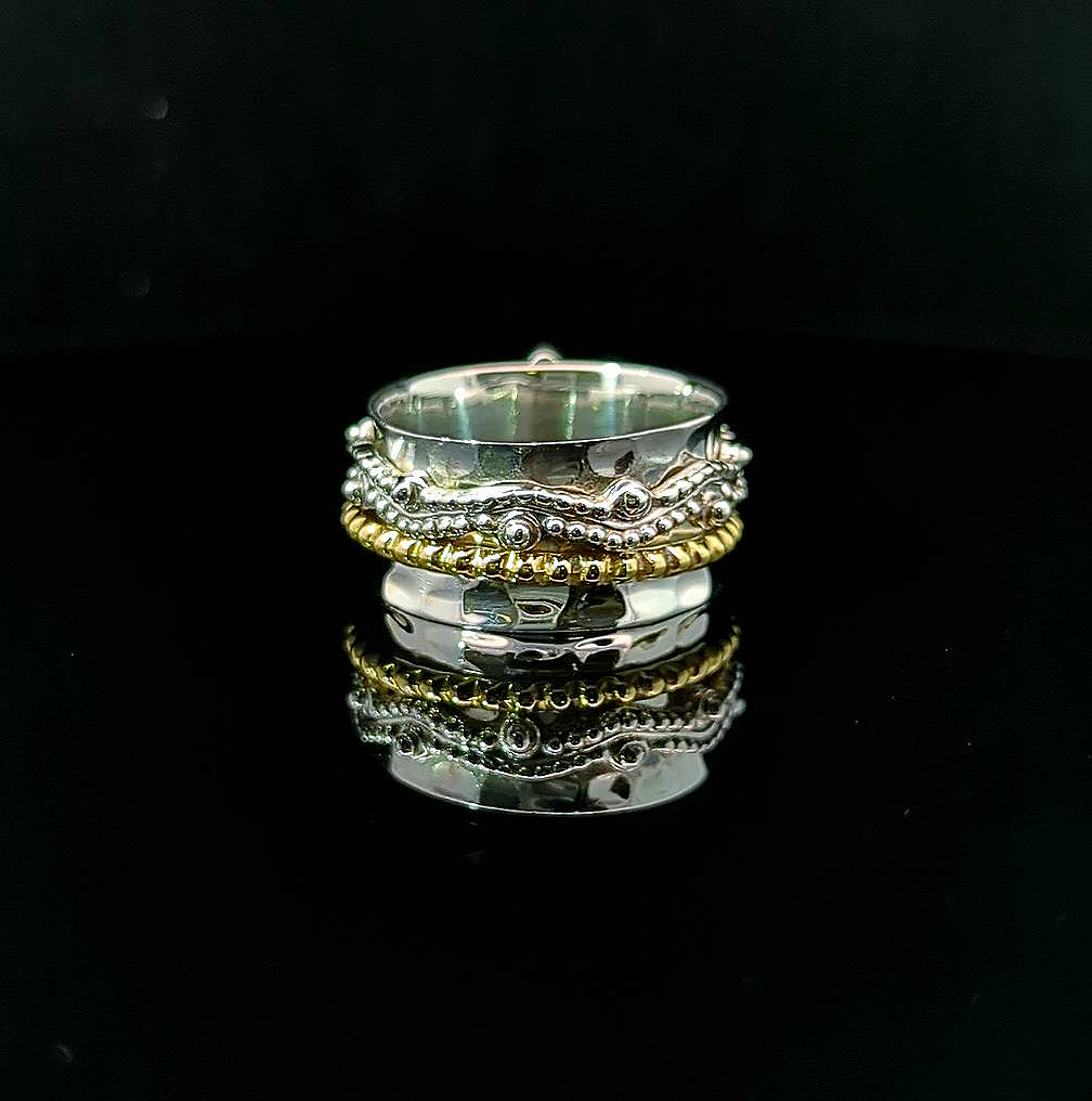 Ubon – Sterling Silver and Brass with Golden Rutilated Quartz