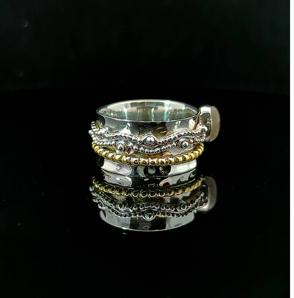 Ubon – Sterling Silver and Brass with Golden Rutilated Quartz