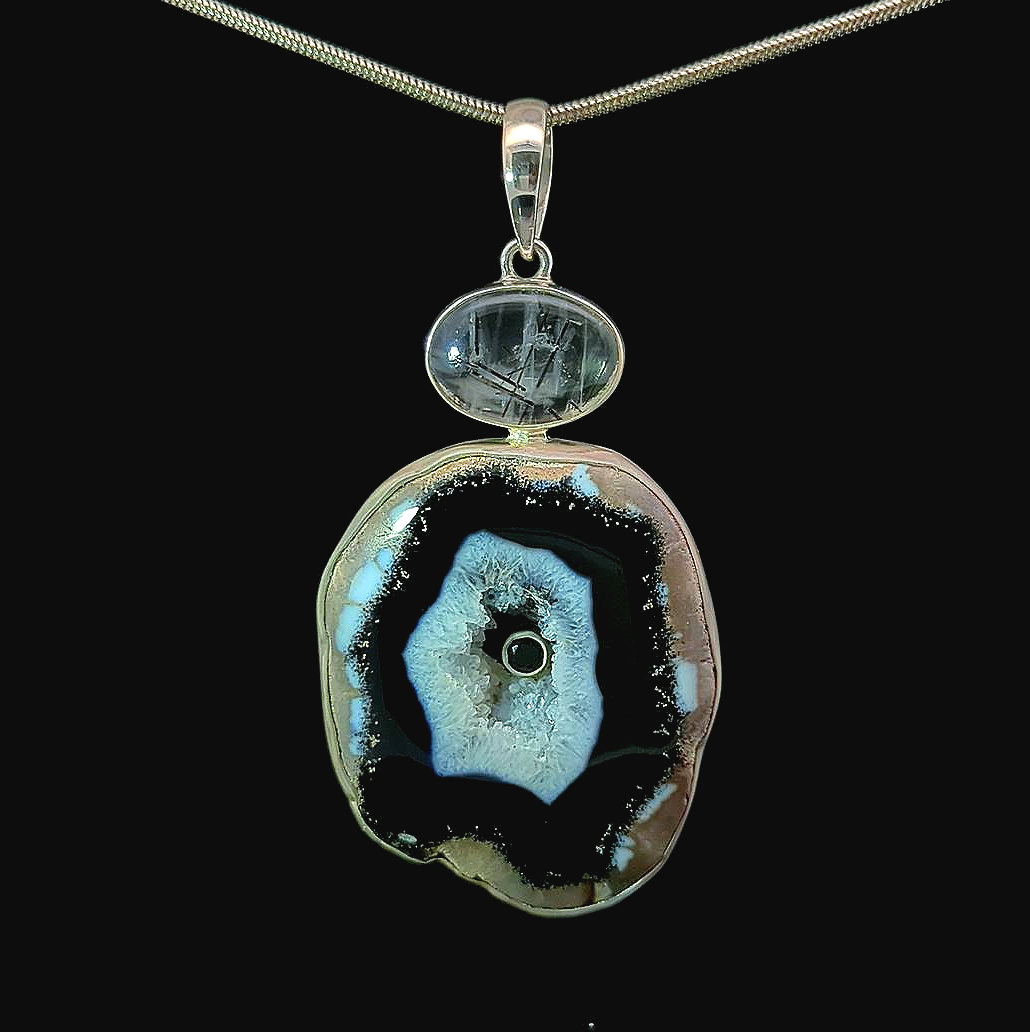 Aglaea – Agate and Rutilated Quartz
