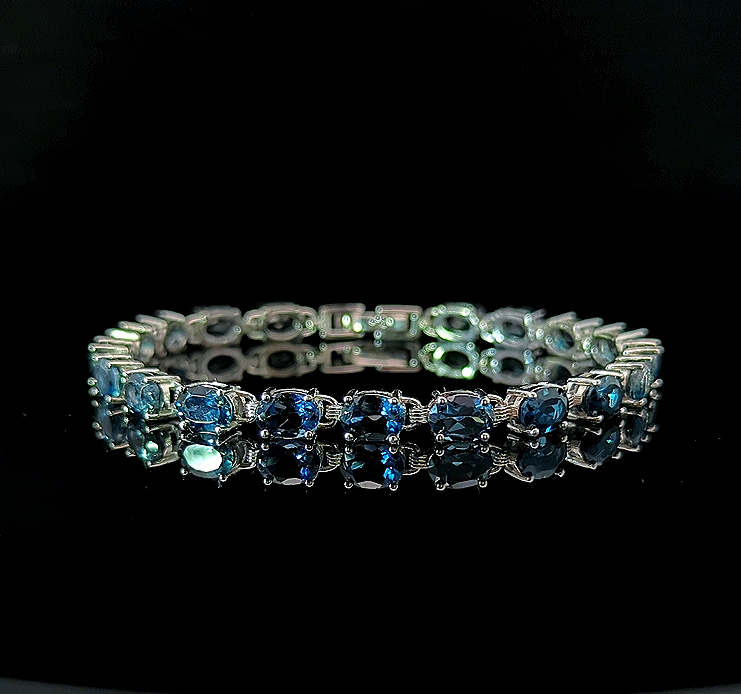 Oval Tennis Bracelet – London Blue Topaz