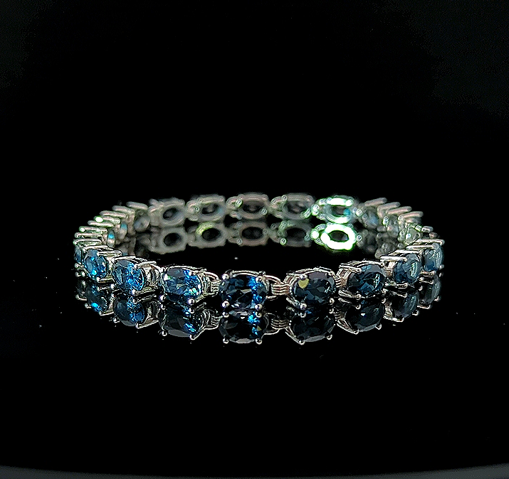 Oval Tennis Bracelet – London Blue Topaz