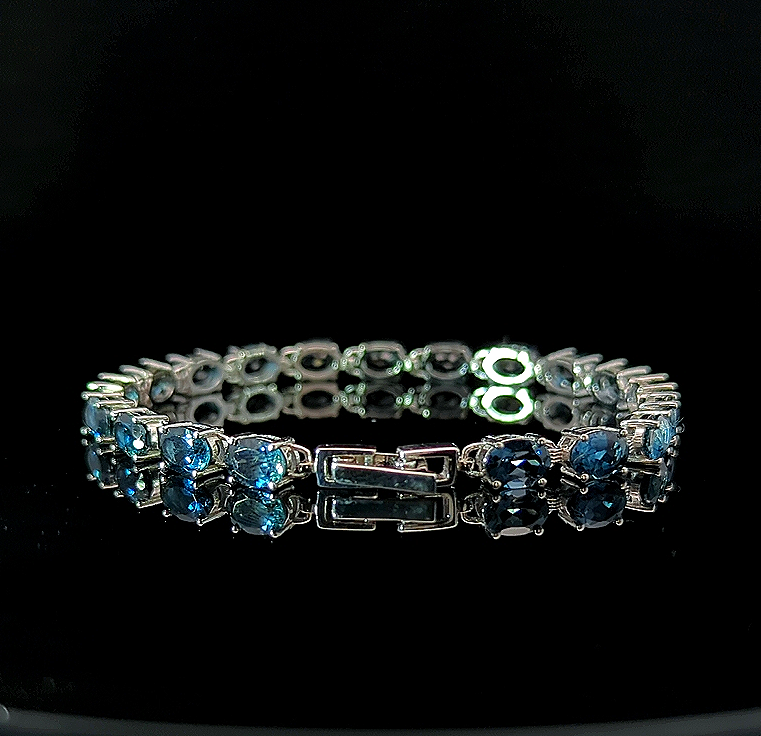 Oval Tennis Bracelet – London Blue Topaz