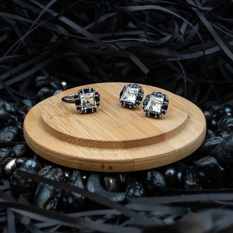 Ramona – White Topaz and Blue Sapphires