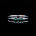 Yuliana – 18ct White Gold with 0.15ct Emeralds & 0.144ct Natural Diamonds
