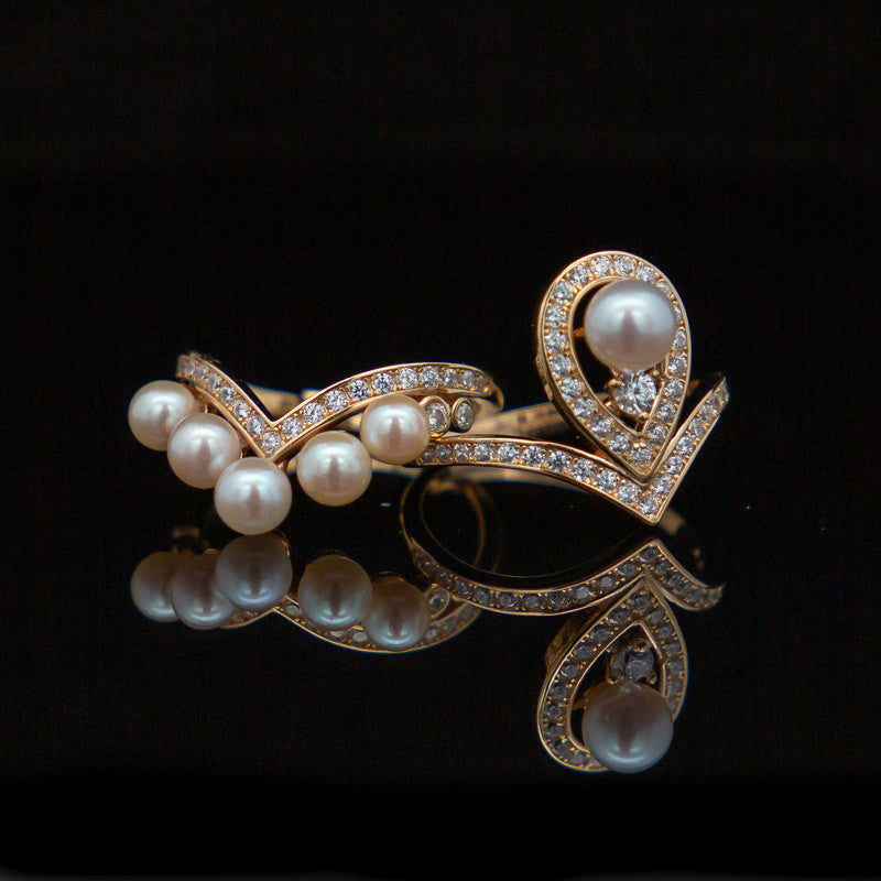 Ingrid Gold Set – Pearls & CZ's