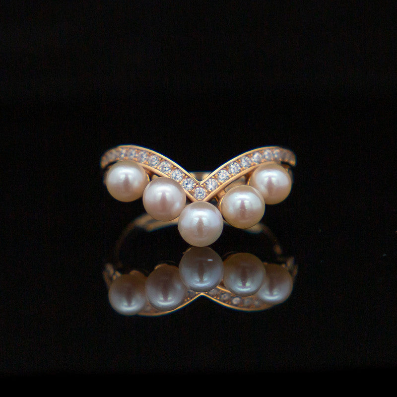 Ingrid Gold Set – Pearls & CZ's