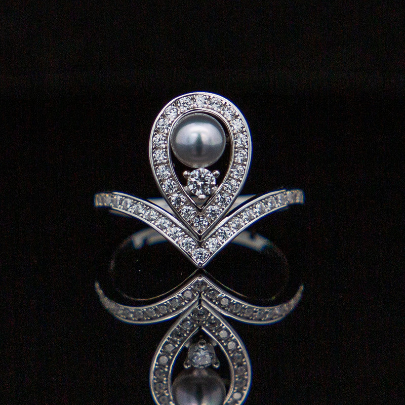 Ingrid Silver Set – Pearls & CZ's