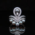 Ingrid Silver Set – Pearls & CZ's