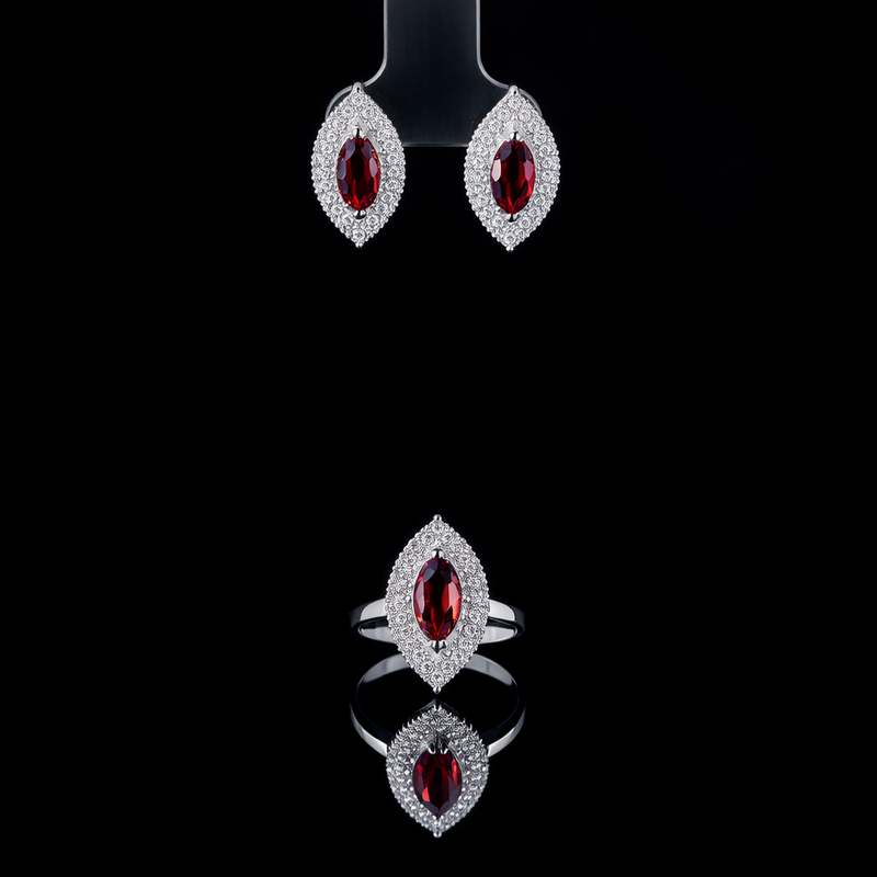 Gardier – Garnet and White Topaz
