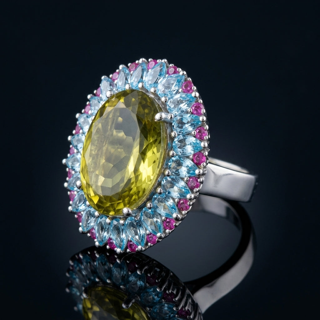 Kela – Lemon Quartz, Blue Topaz & Rubies