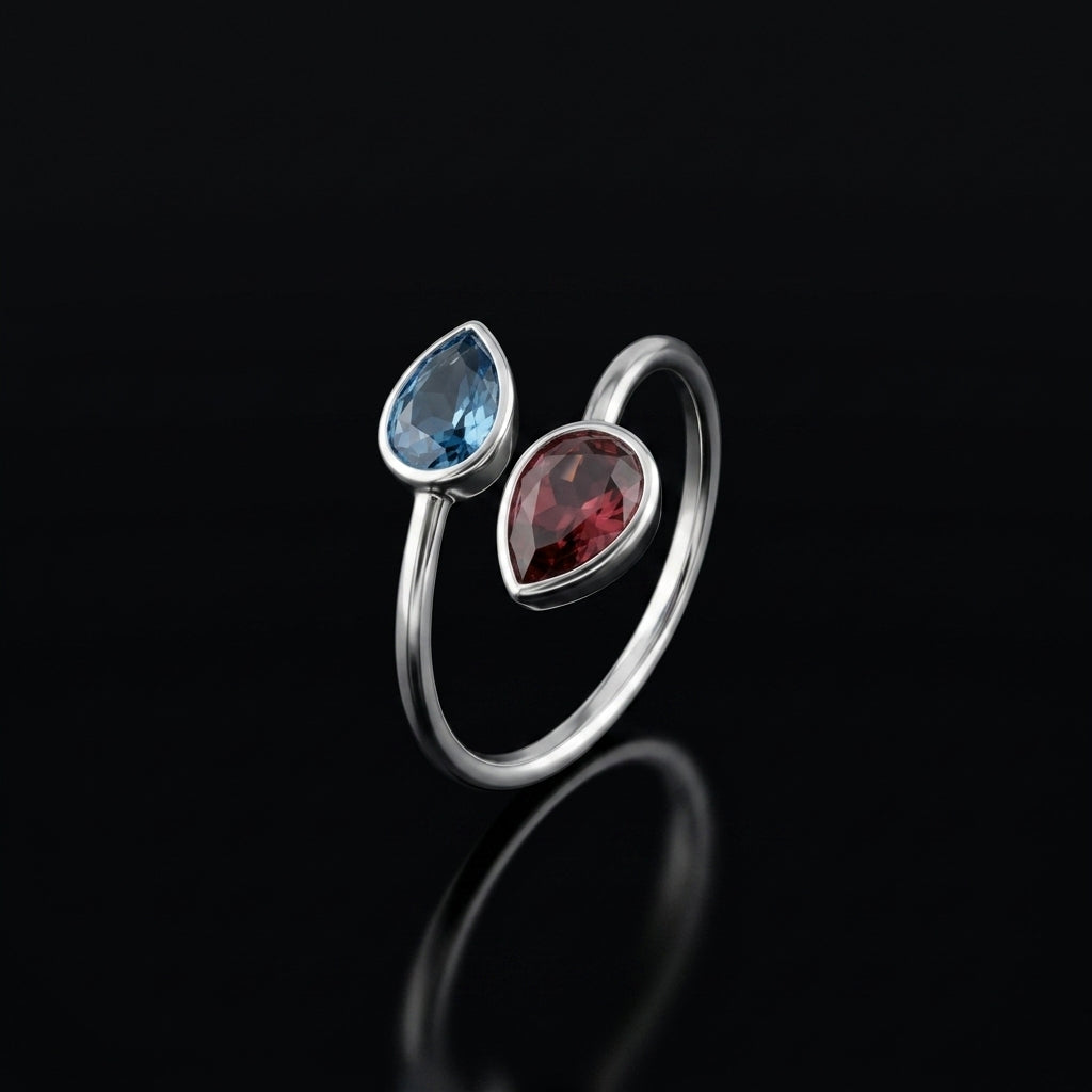 Valli – Garnet & Swiss Blue Topaz
