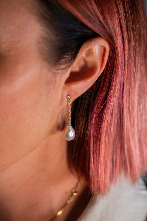 Ariadna Gold – Blush Baroque Pearl with CZ's