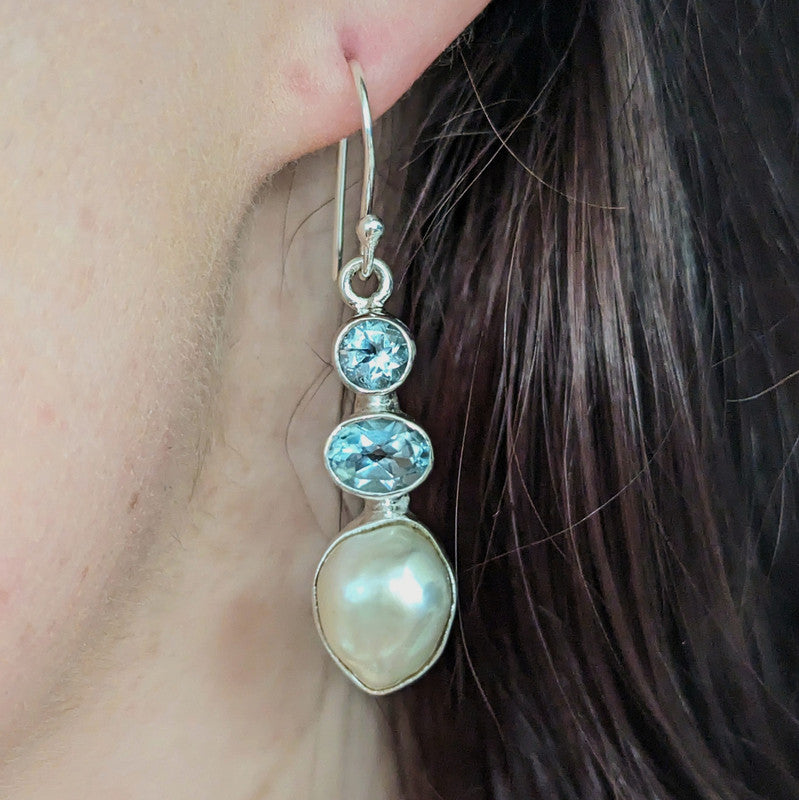 Sunstra – Sky Blue Topaz and Fresh Water Pearls